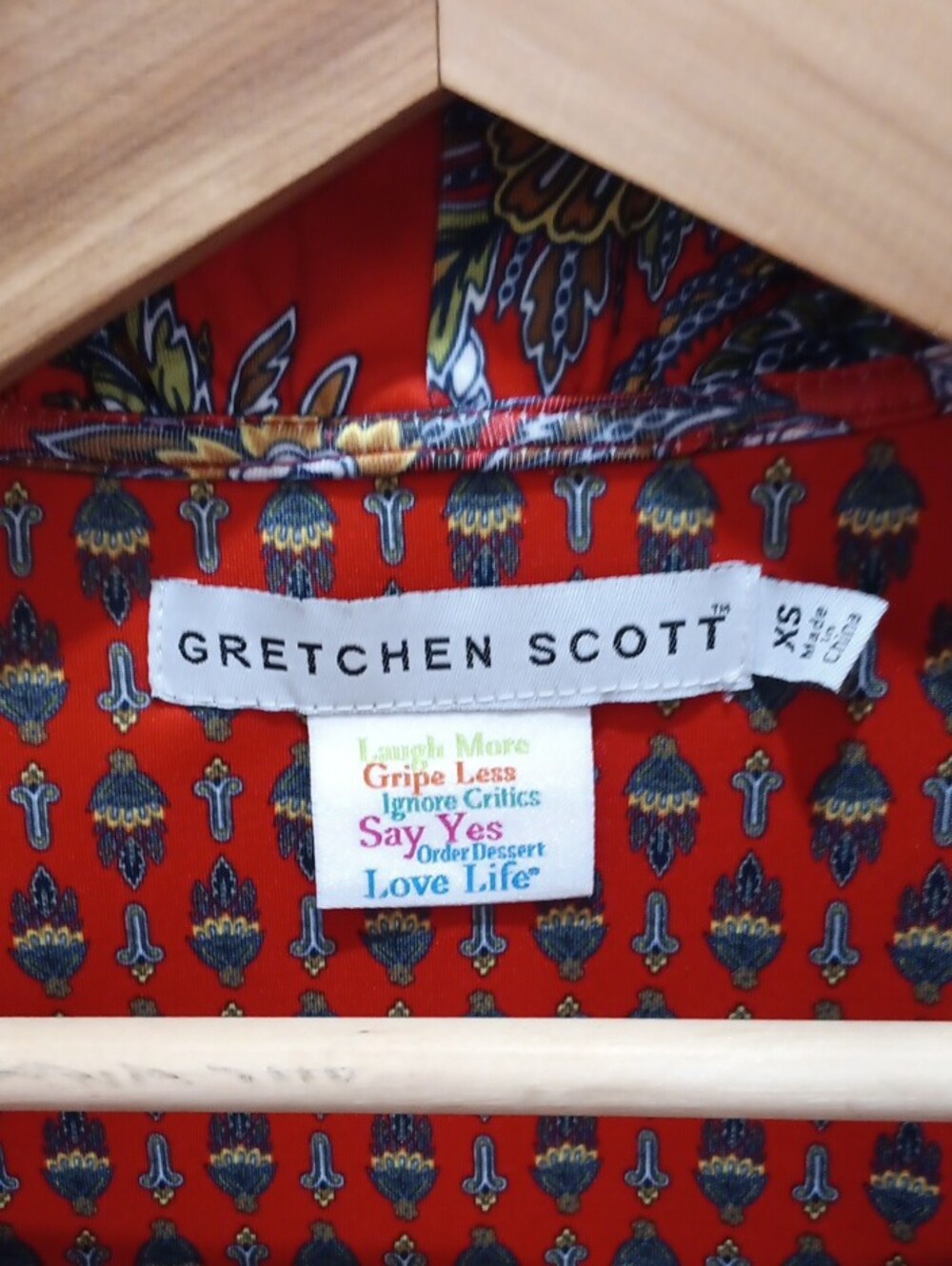 Gretchen Scott Red Paisley and Floral Print Blouse - Picture 2 of 6